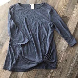 Tie front 3/4 sleeve top